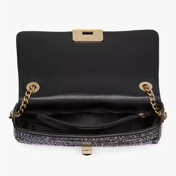 NWT - Kate Spade - Carey Tweed Medium Flap Shoulder Bag - Picture 4 of 5